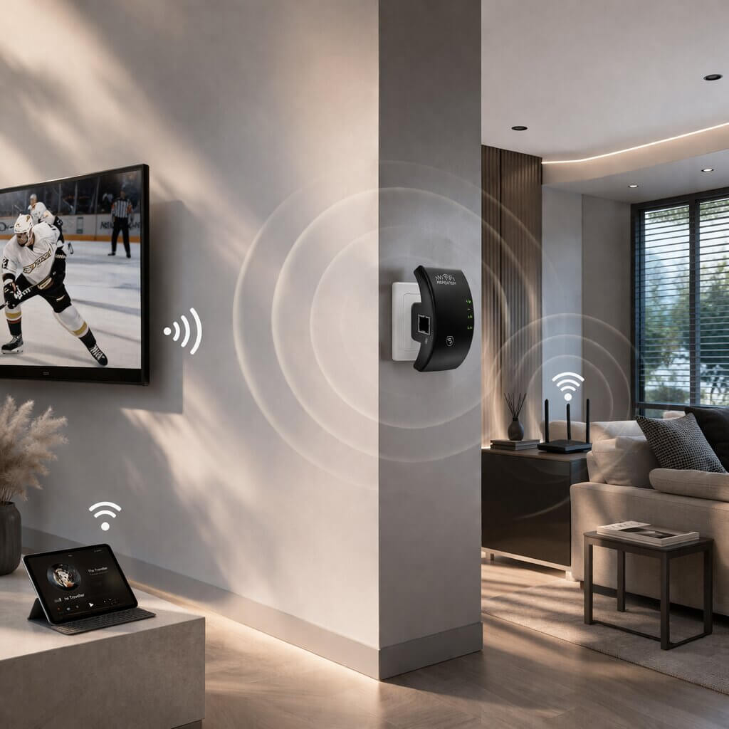 Wi-Fi Repeater Plug & Play Up to 300 Mbps
