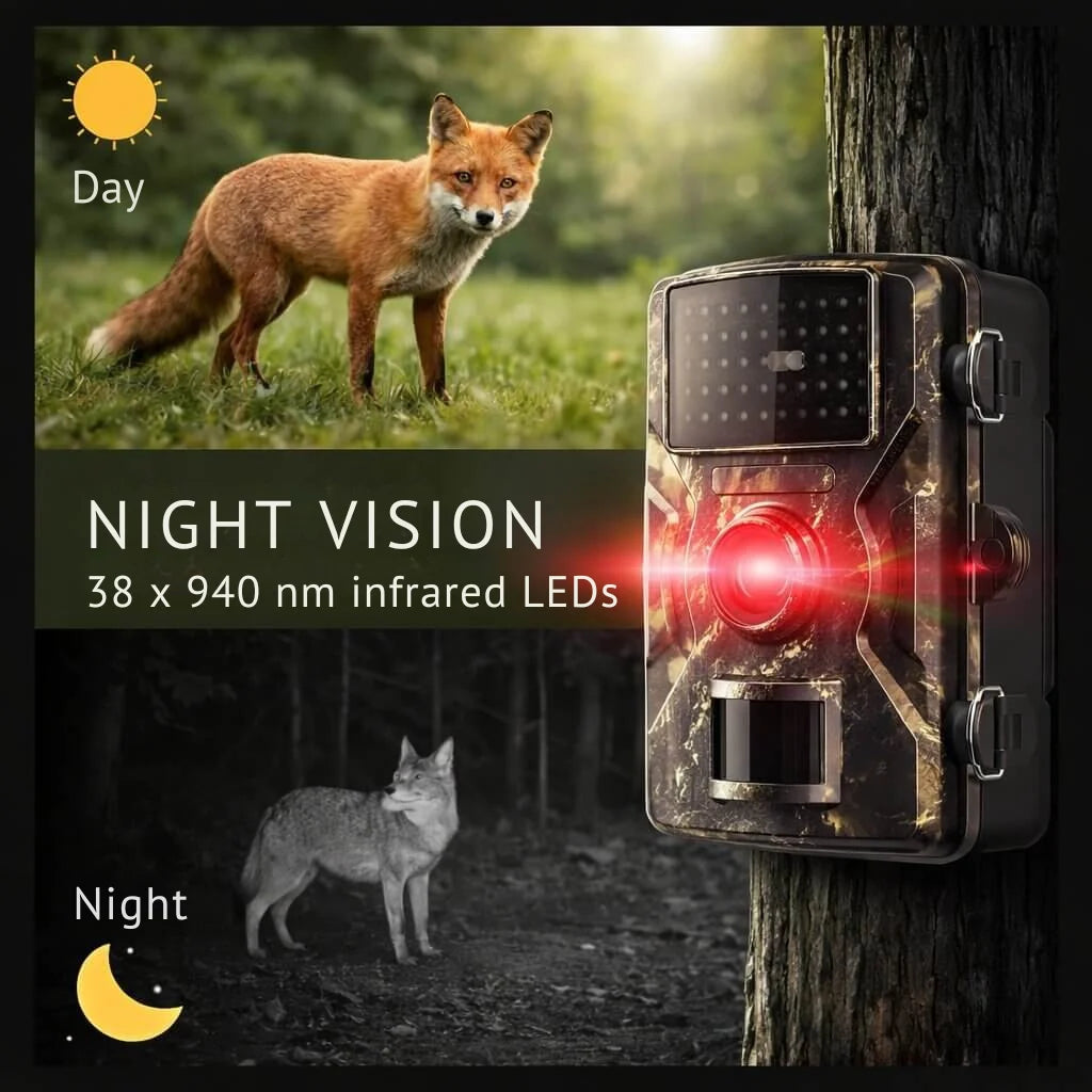 Wildlife Camera Infrared Night Vision Motion-Activated & Weatherproof