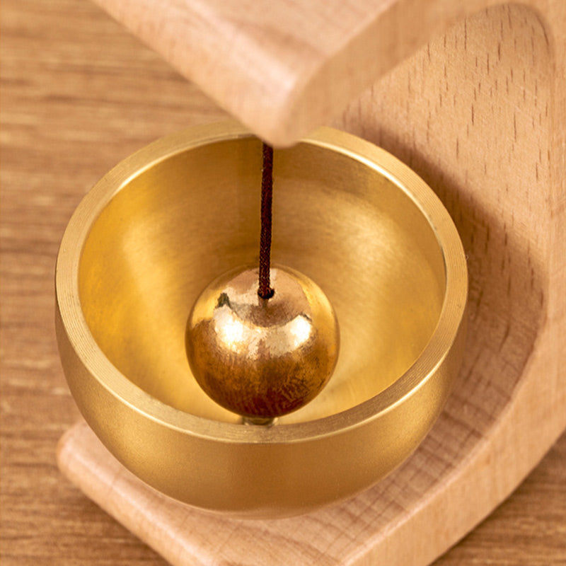 Wind Chime Magnetic Singing Bowl Wooden C-Shaped Stand