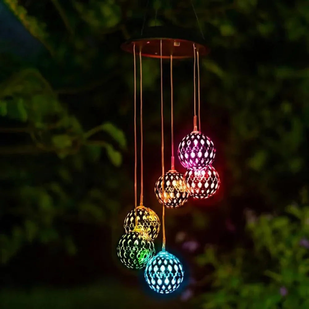 Wind Chime Solar-Powered Color-Changing LED Weather-Resistant