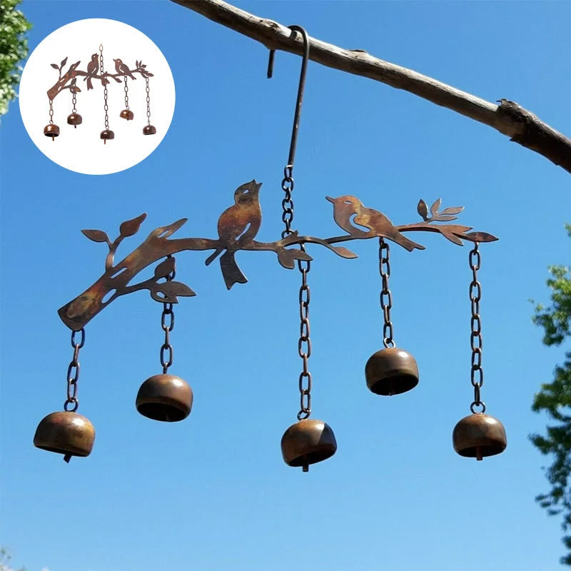Wind Chime Weatherproof Iron Bird Motif Four Tuned Bells