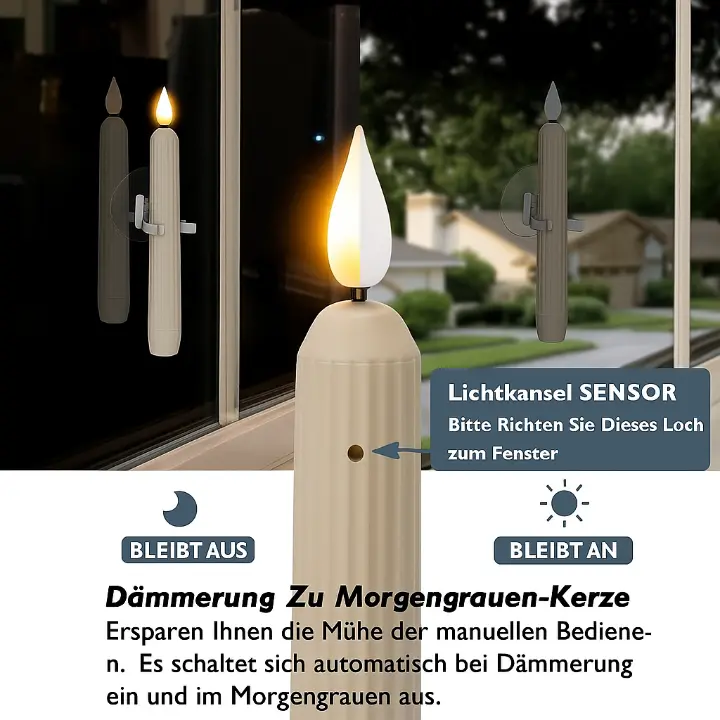 Window Candles 6-Pack Realistic Flicker Dusk Sensor & Timer