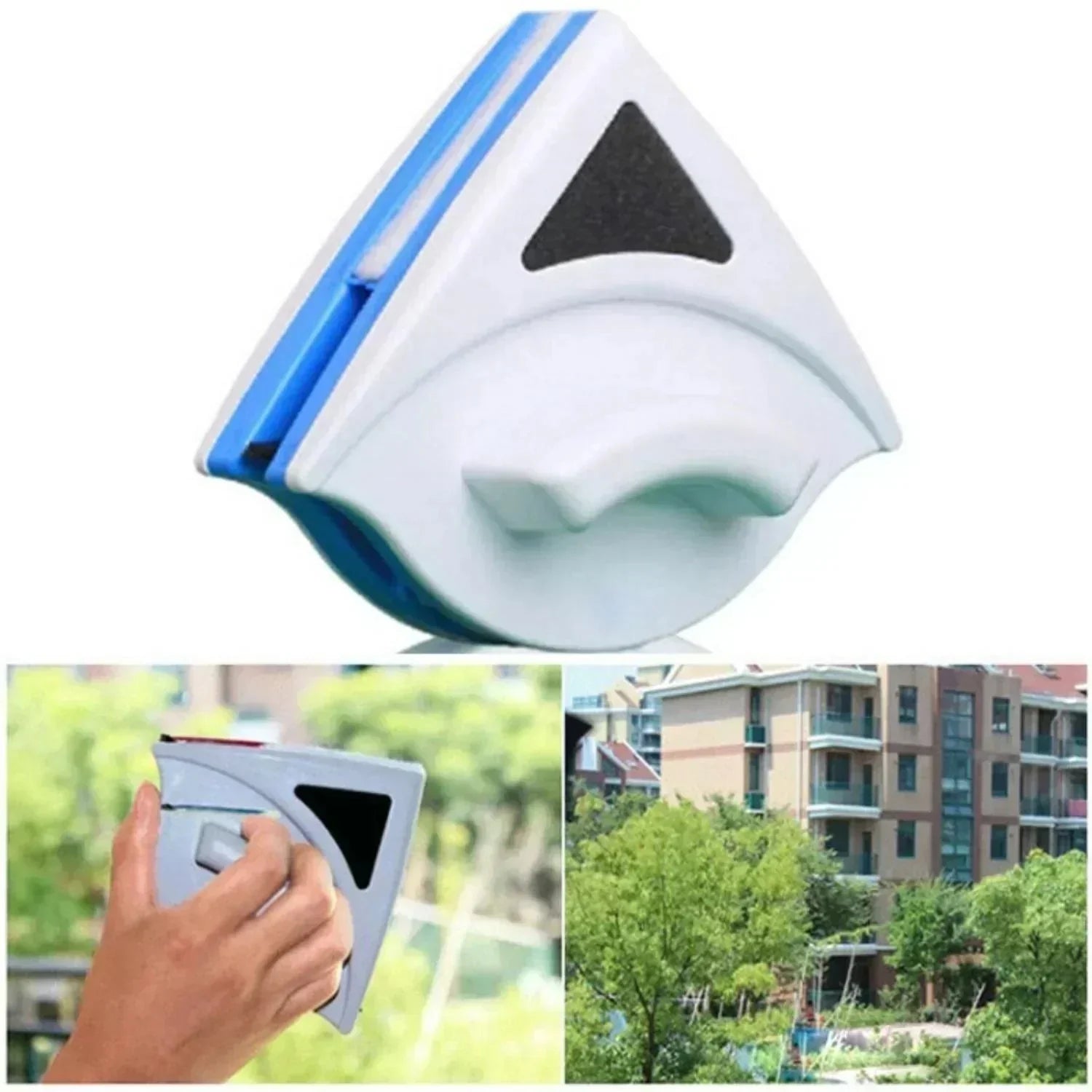 Window Cleaner Double-Sided Magnetic Washable Microfiber Pads Safety Rope