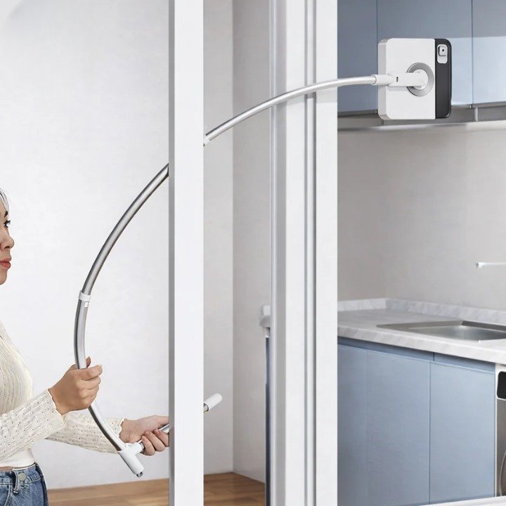 Window Cleaner Magnetic Dual-Sided Microfiber Pads & Extendable Handle
