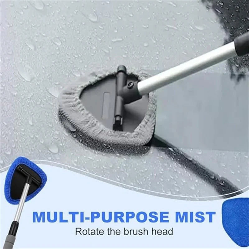 Window Cleaner Rotating Microfiber Telescopic Handle 3 Washable Replacements