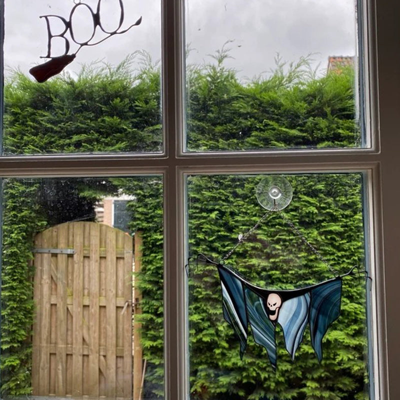 Window Decor Handcrafted Stained Glass & Metal Frame