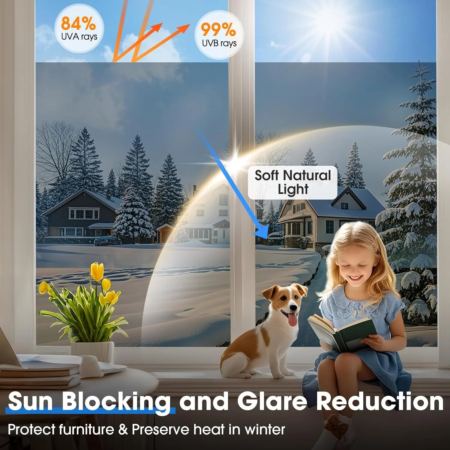 Window Privacy Film Daytime One-Way 99% UV Protection