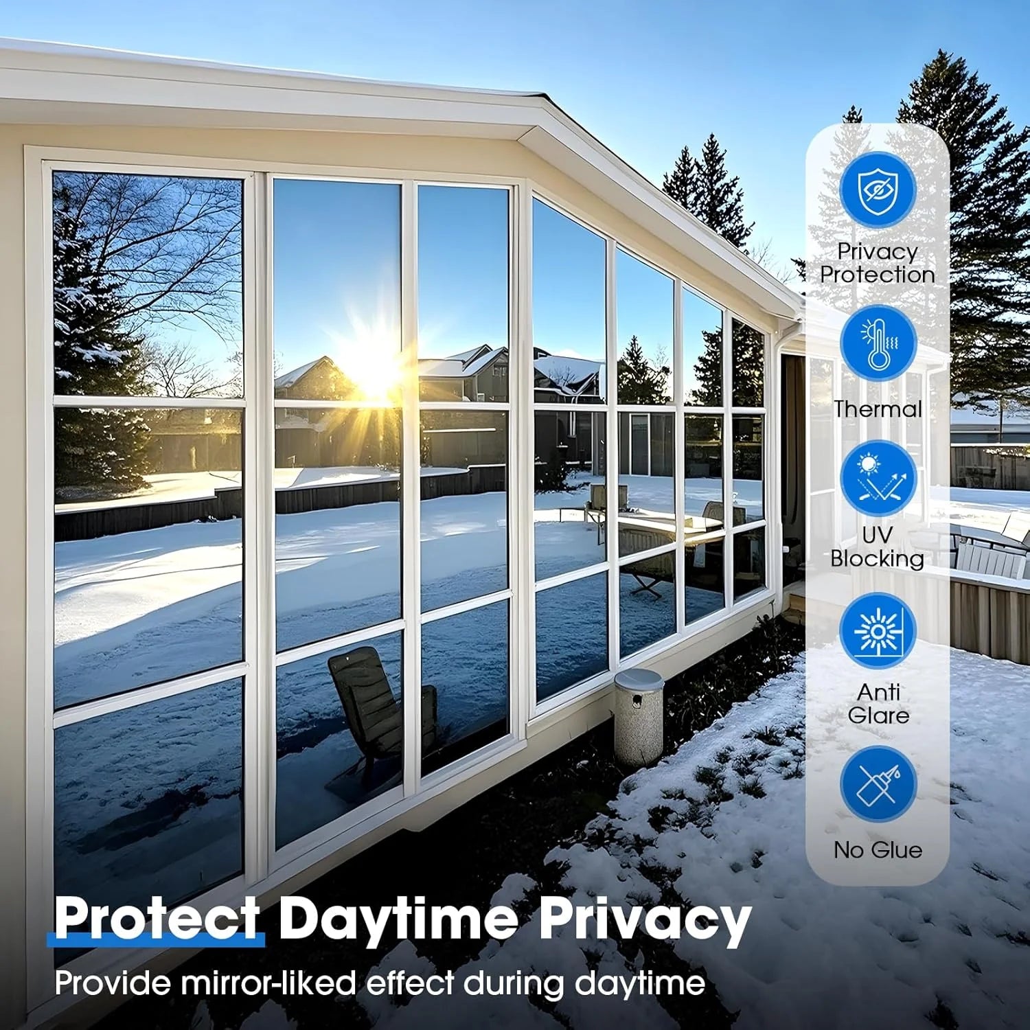 Window Privacy Film Daytime One-Way 99% UV Protection