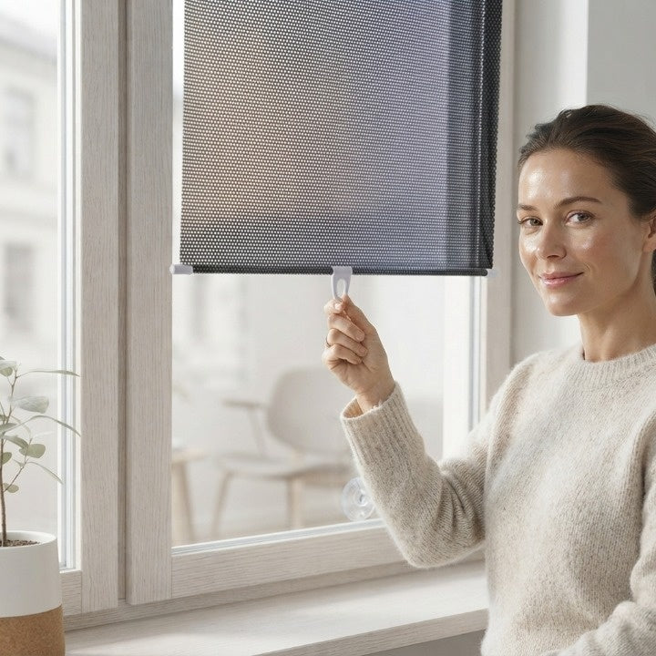 Window Roller Blind Tool-Free Electrostatic UV & Heat Protection