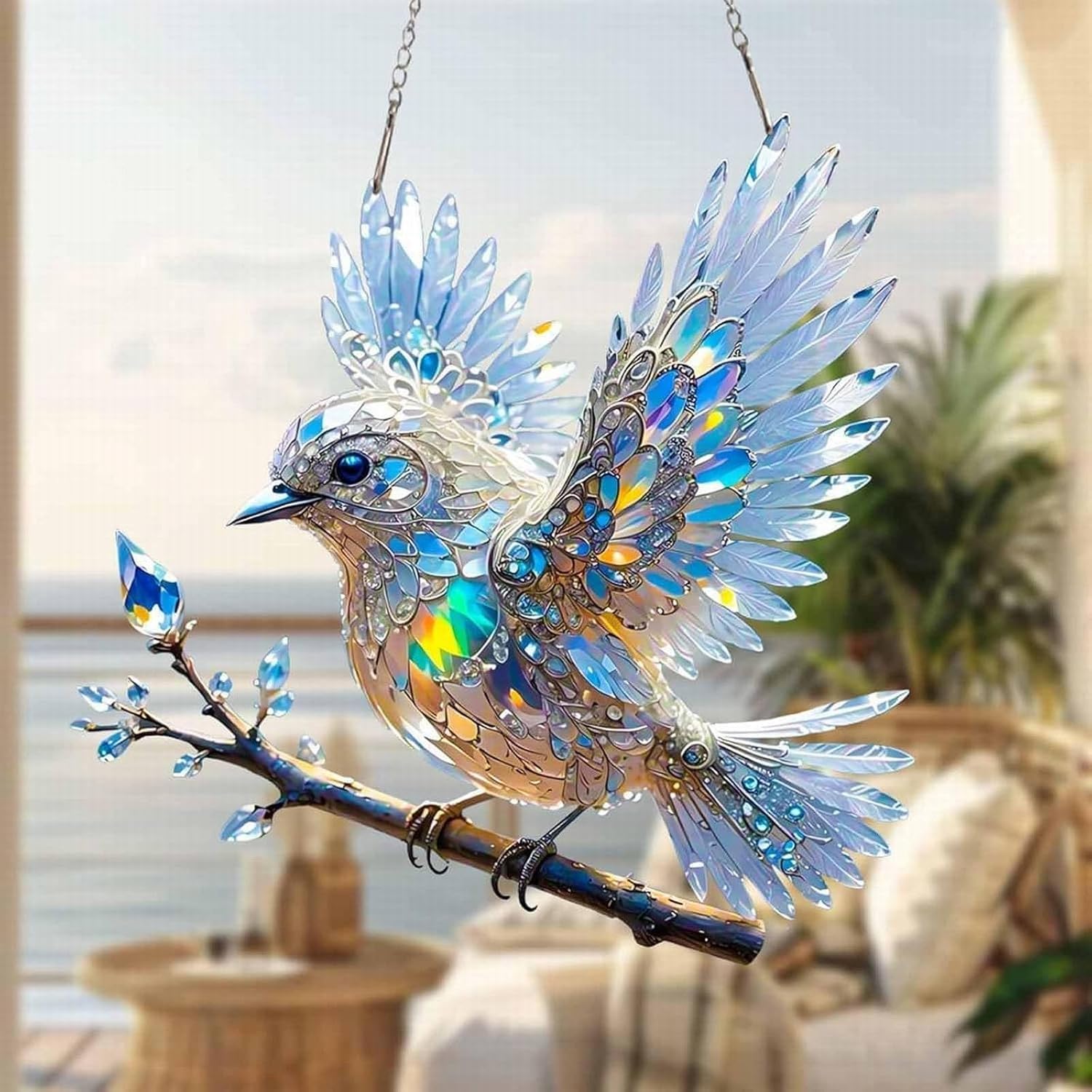 Window Suncatcher Iridescent Acrylic Hanging Hook Included
