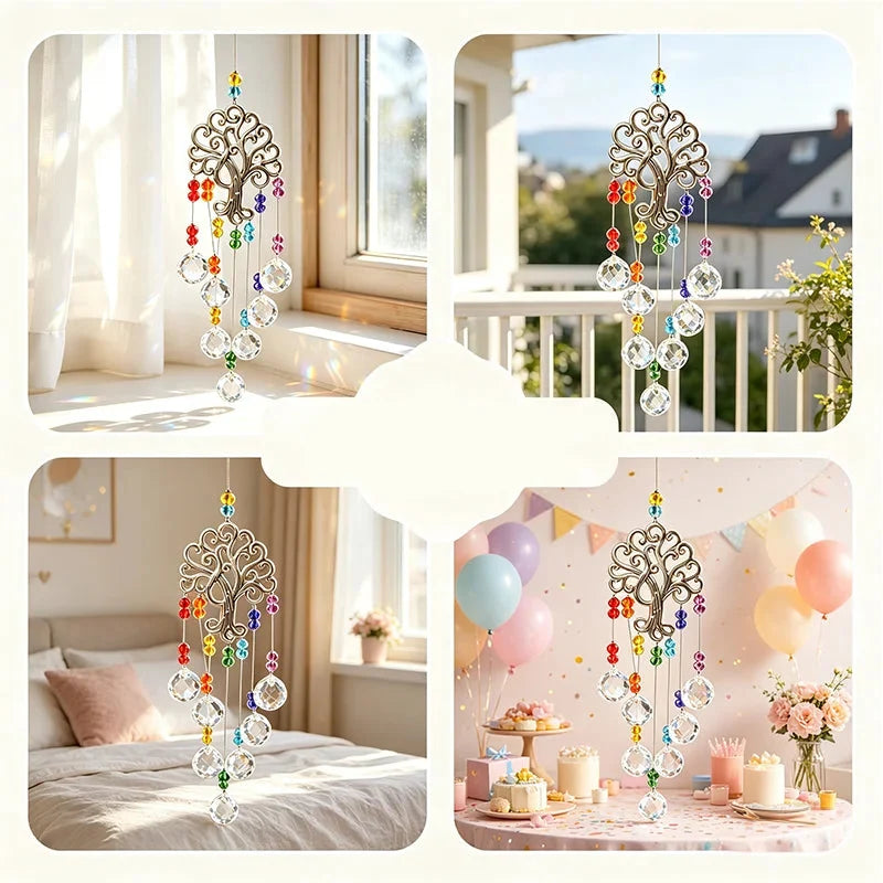 Window Suncatcher Tree of Life Crystal Beads 41 cm