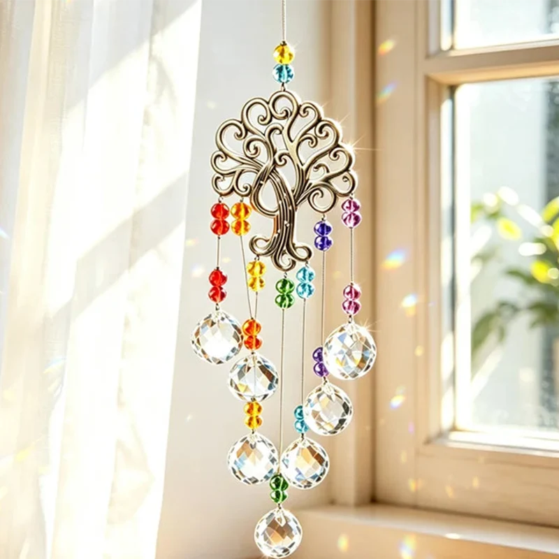 Window Suncatcher Tree of Life Crystal Beads 41 cm