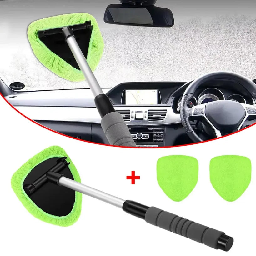 Windshield Cleaning Brush Telescopic Aluminum Handle Washable Microfiber Head