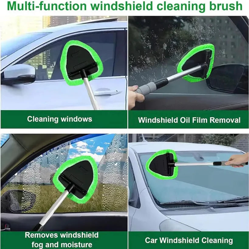 Windshield Cleaning Brush Telescopic Aluminum Handle Washable Microfiber Head