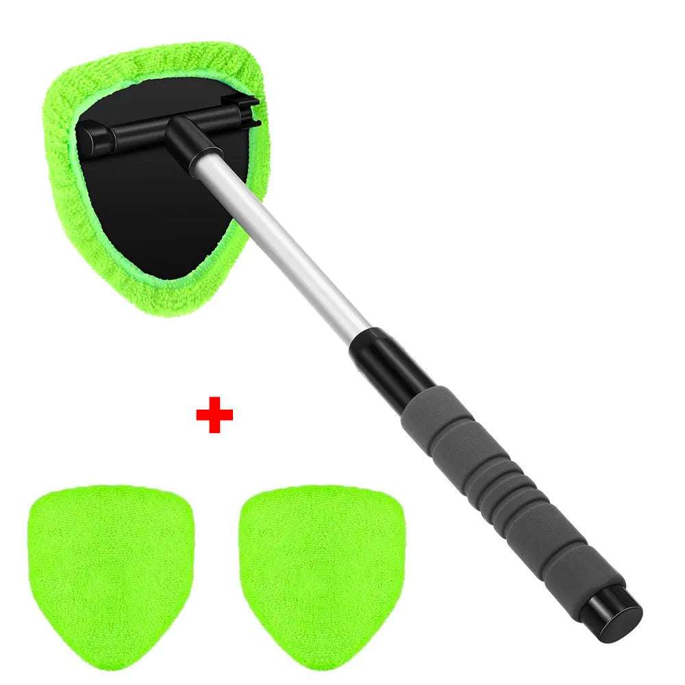 Windshield Cleaning Brush Telescopic Aluminum Handle Washable Microfiber Head