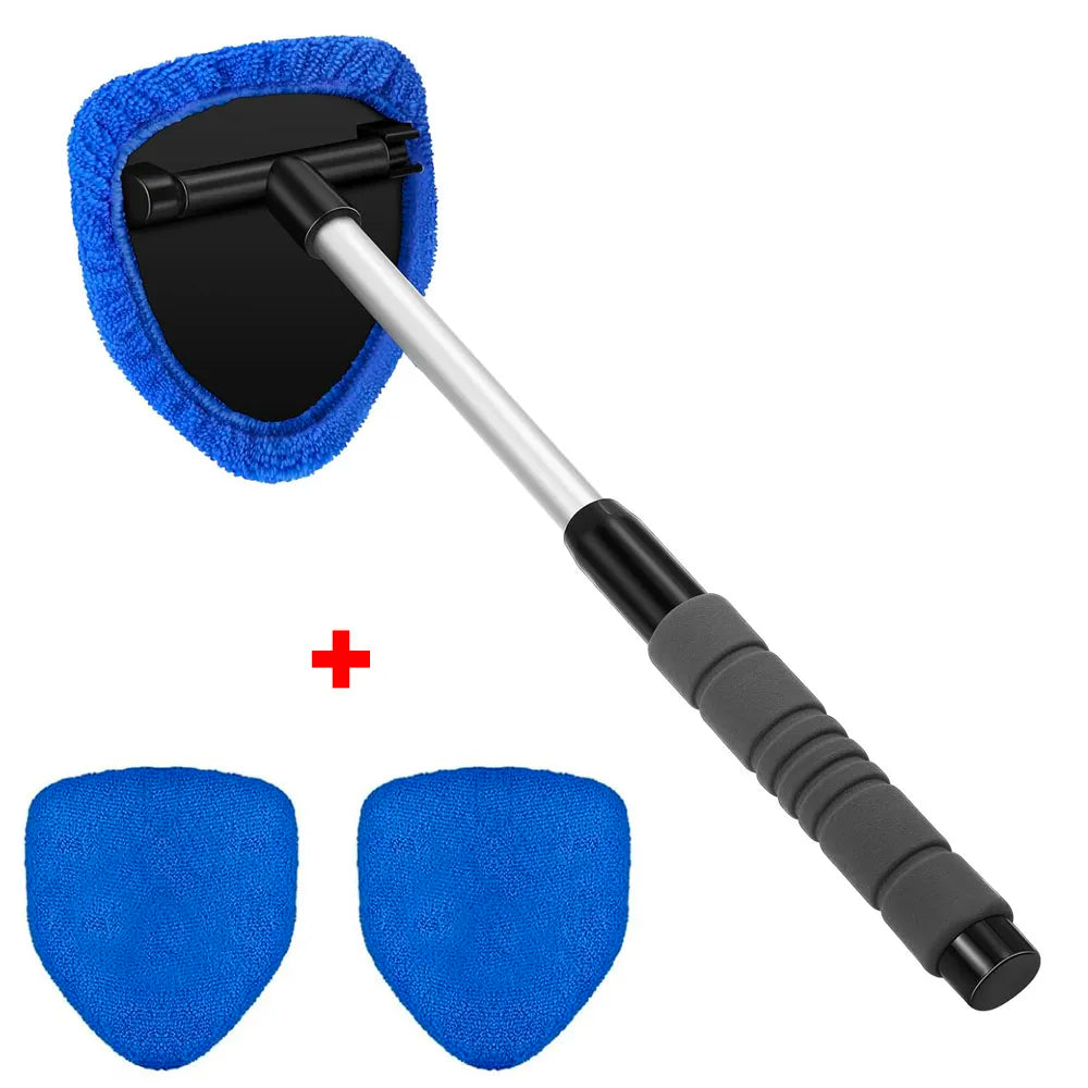 Windshield Cleaning Brush Telescopic Aluminum Handle Washable Microfiber Head