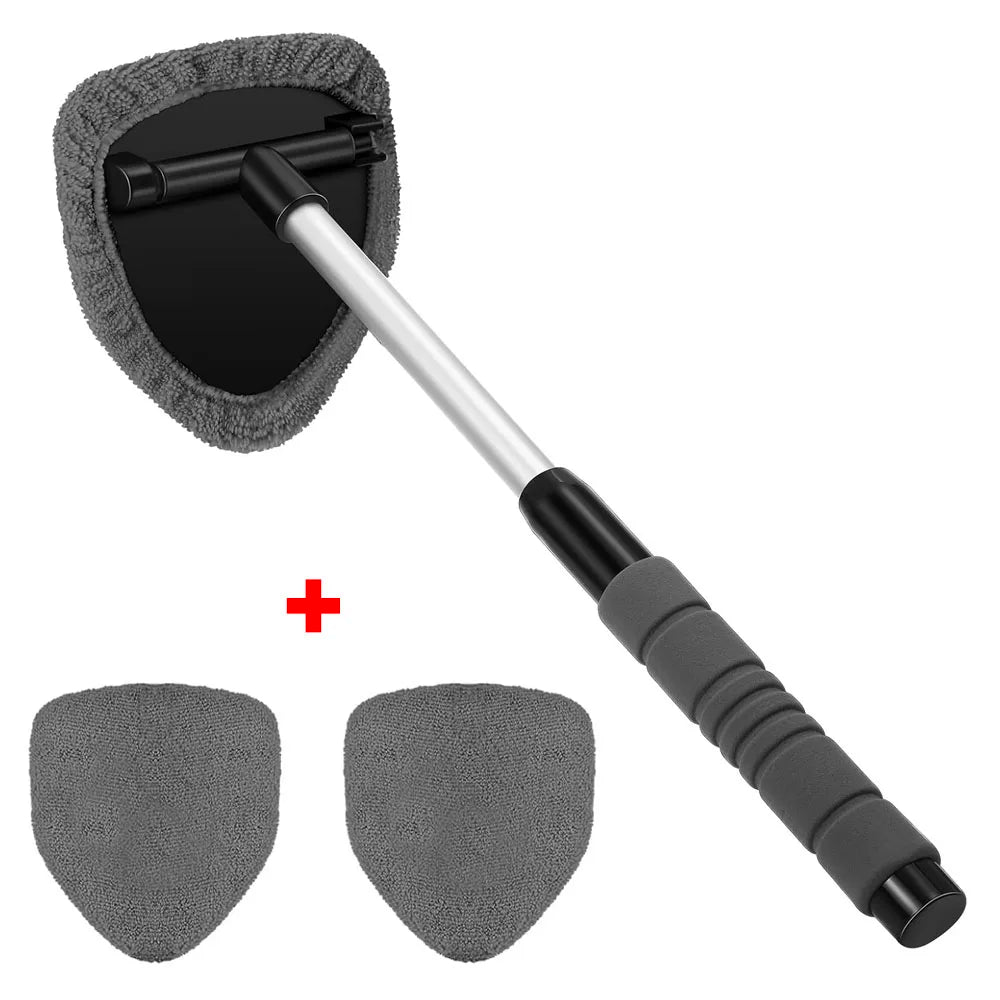 Windshield Cleaning Brush Telescopic Aluminum Handle Washable Microfiber Head