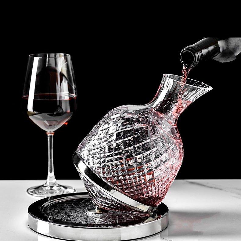 Wine Decanter 360° Rotating Lead-Free Crystal 1.5L