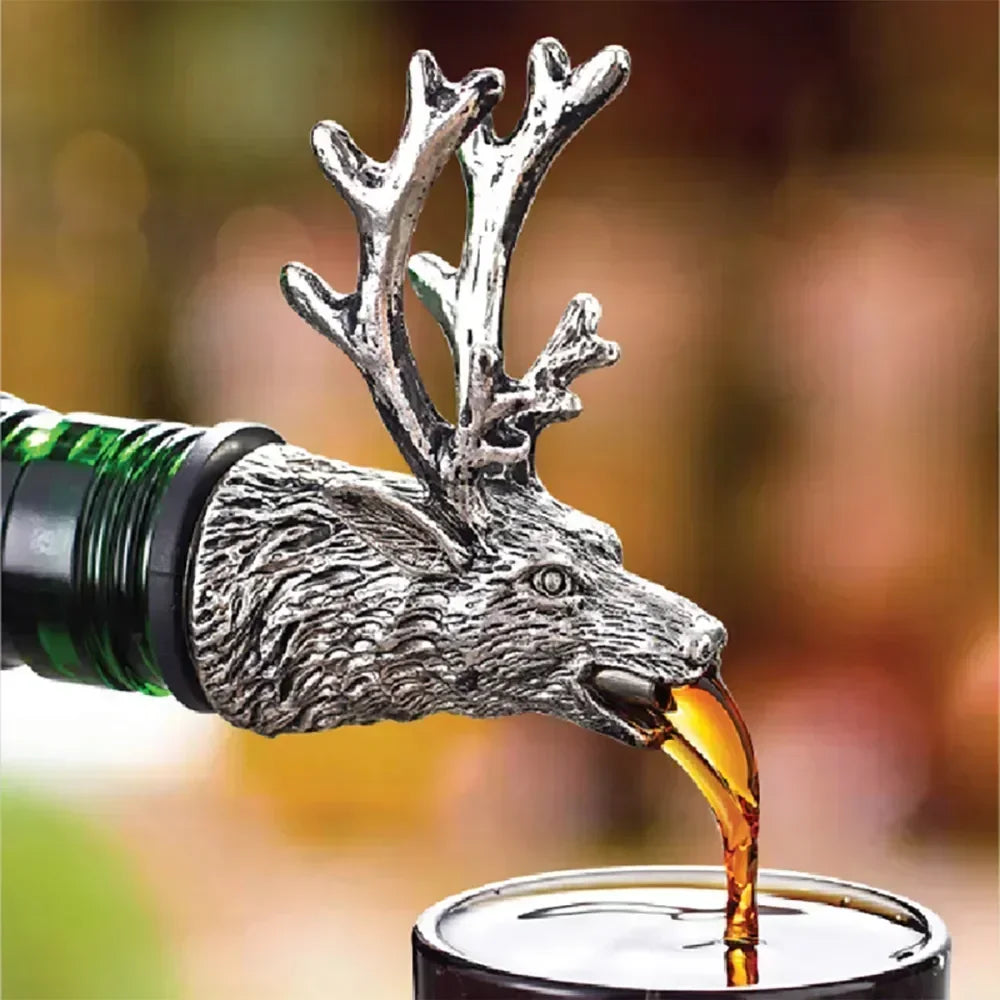 Wine Pourer Deer Head Drip-Free Zinc Alloy