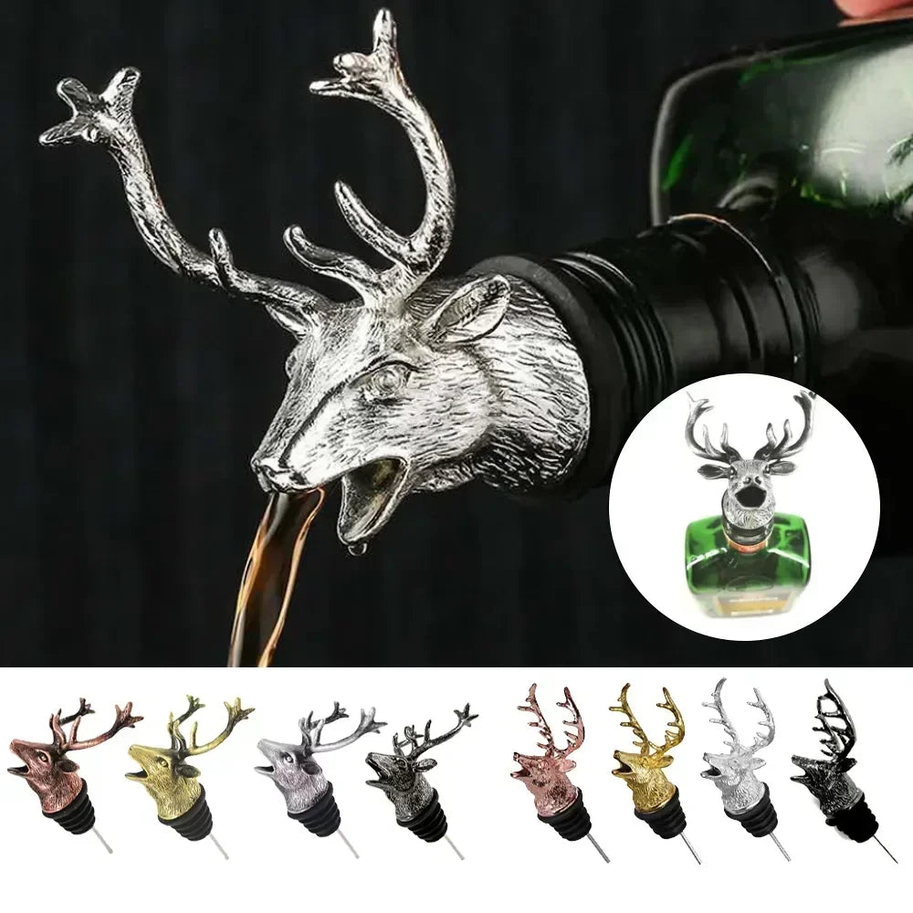 Wine Pourer Deer Head Drip-Free Zinc Alloy