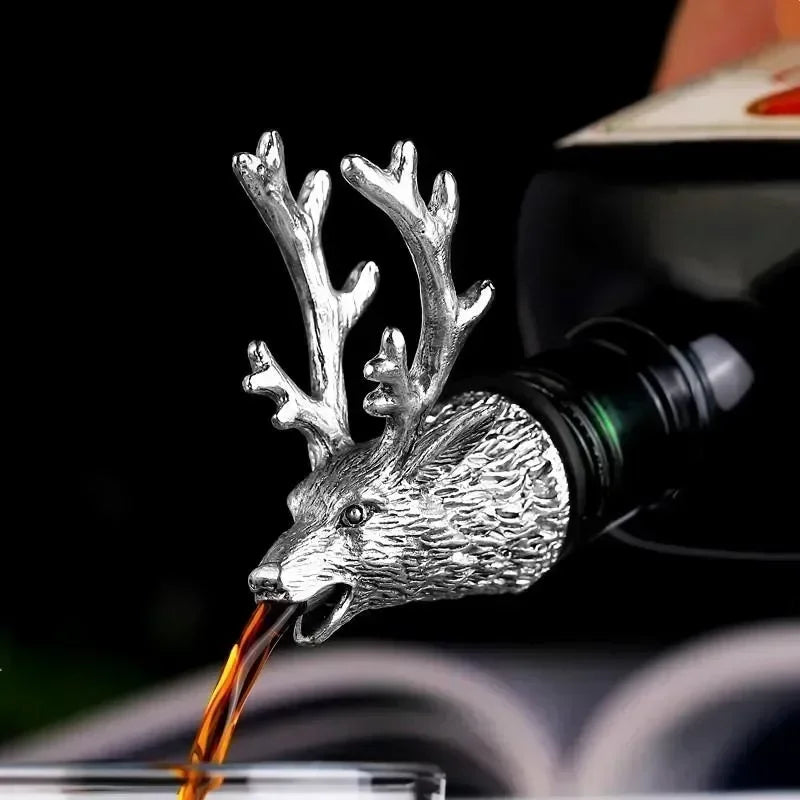 Wine Pourer Deer Head Drip-Free Zinc Alloy