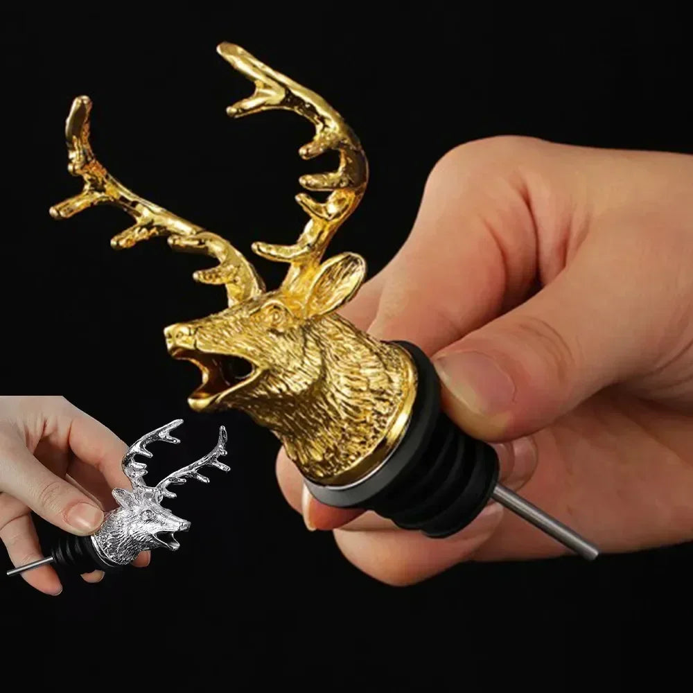 Wine Pourer Deer Head Drip-Free Zinc Alloy
