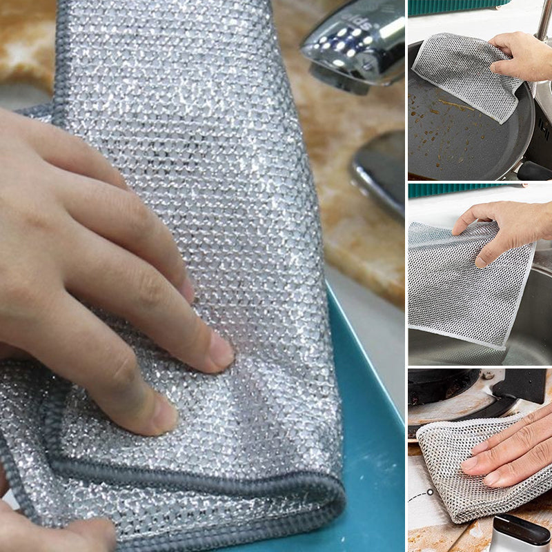 Wire Cleaning Cloths Diamond Mesh Non-Scratch Pack of 4