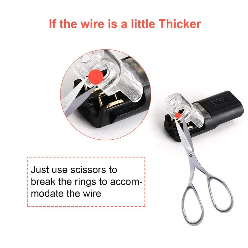 Wire Connector Set Tool-Free Quick-Connect Stranded & Solid Wire