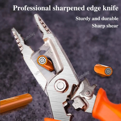 Wire Stripper Pliers 10-in-1 Heat-Treated Steel Ergonomic Grip