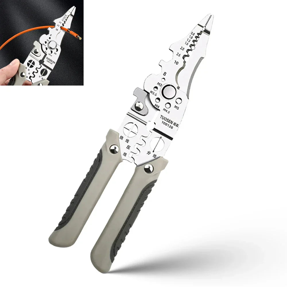 Wire Stripper Pliers 7-in-1 Multi-Tool High-Carbon Steel Ergonomic Grip