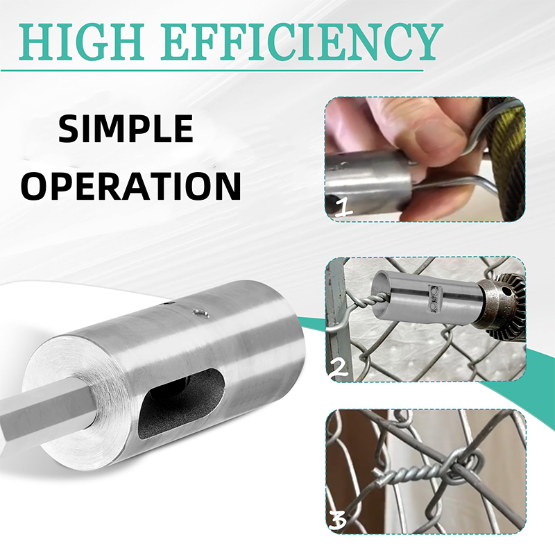 Wire Tensioner Attachment For Drill Hardened Steel Non-Slip Shaft