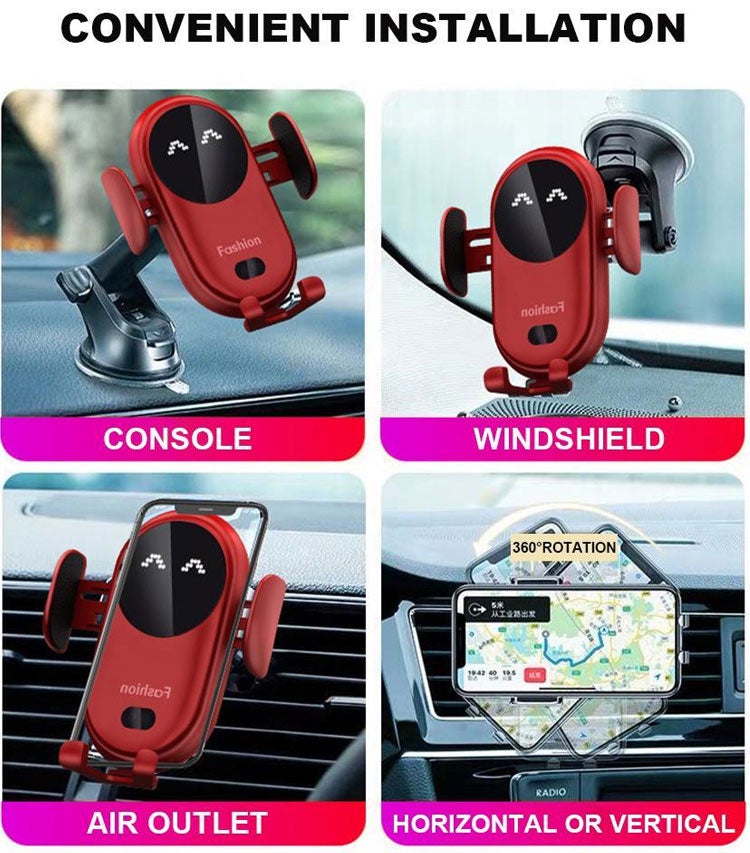 Wireless Car Charger 15W Fast Charge Auto Clamp