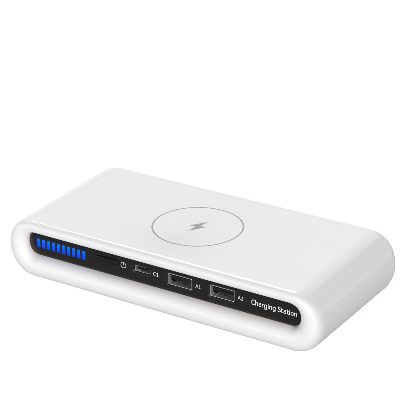 Wireless Charger 4-in-1 Qi Pad & 2 USB-A Ports