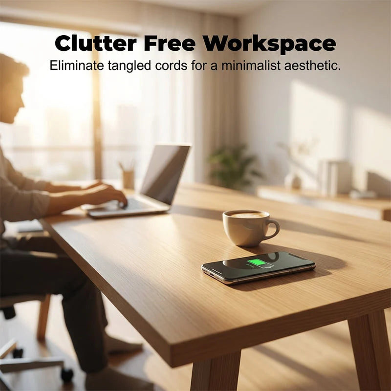 Wireless Charger Invisible Under-Desk Charges Through Wood & Stone
