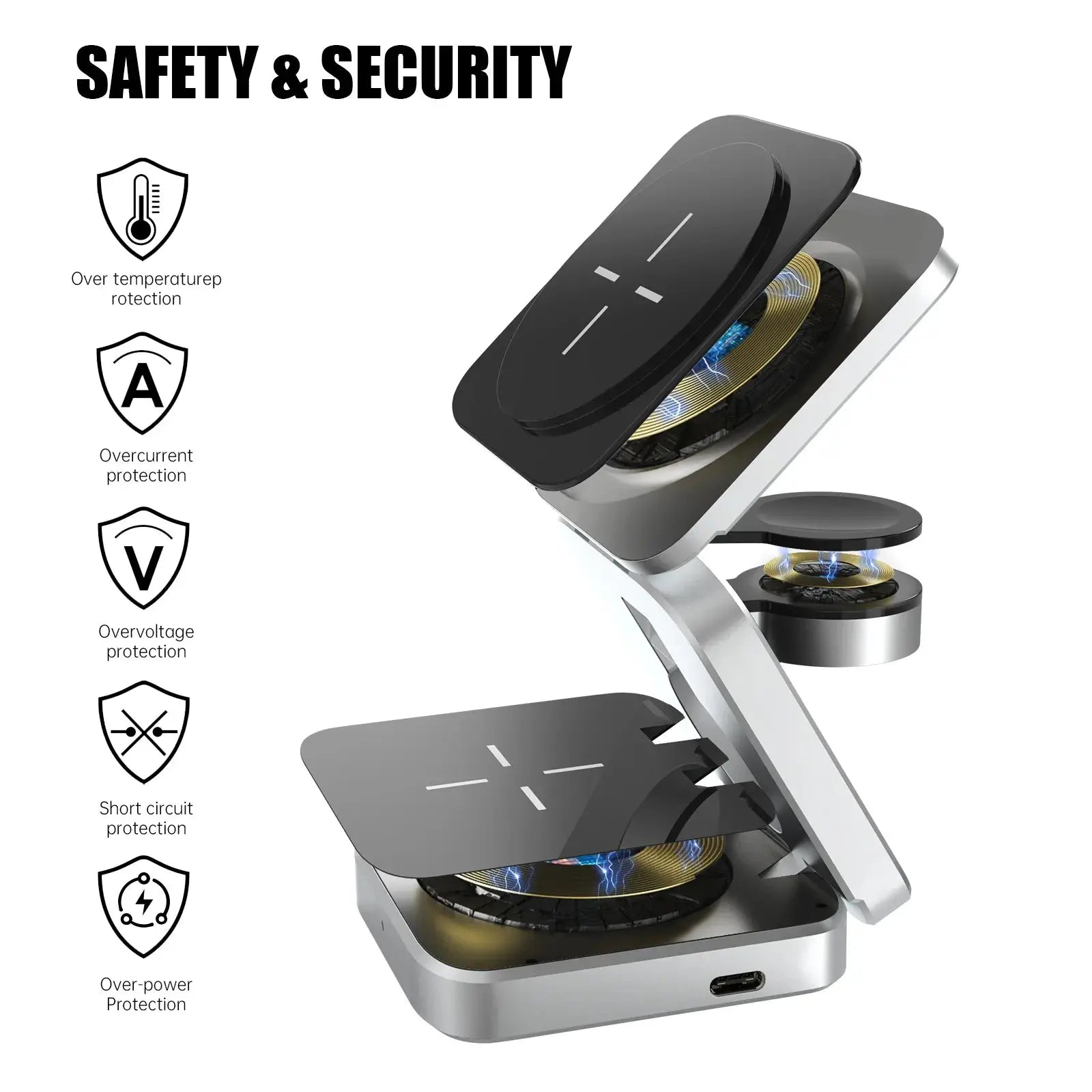 Wireless Charging Station 3-in-1 Foldable 30W