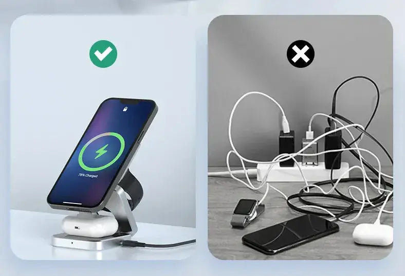 Wireless Charging Station 3-in-1 Foldable 30W