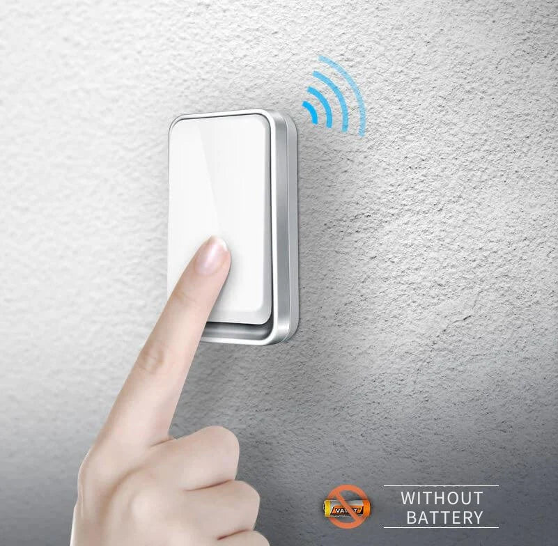 Wireless Doorbell Kinetic-Powered & Battery-Free 394 Ft Range