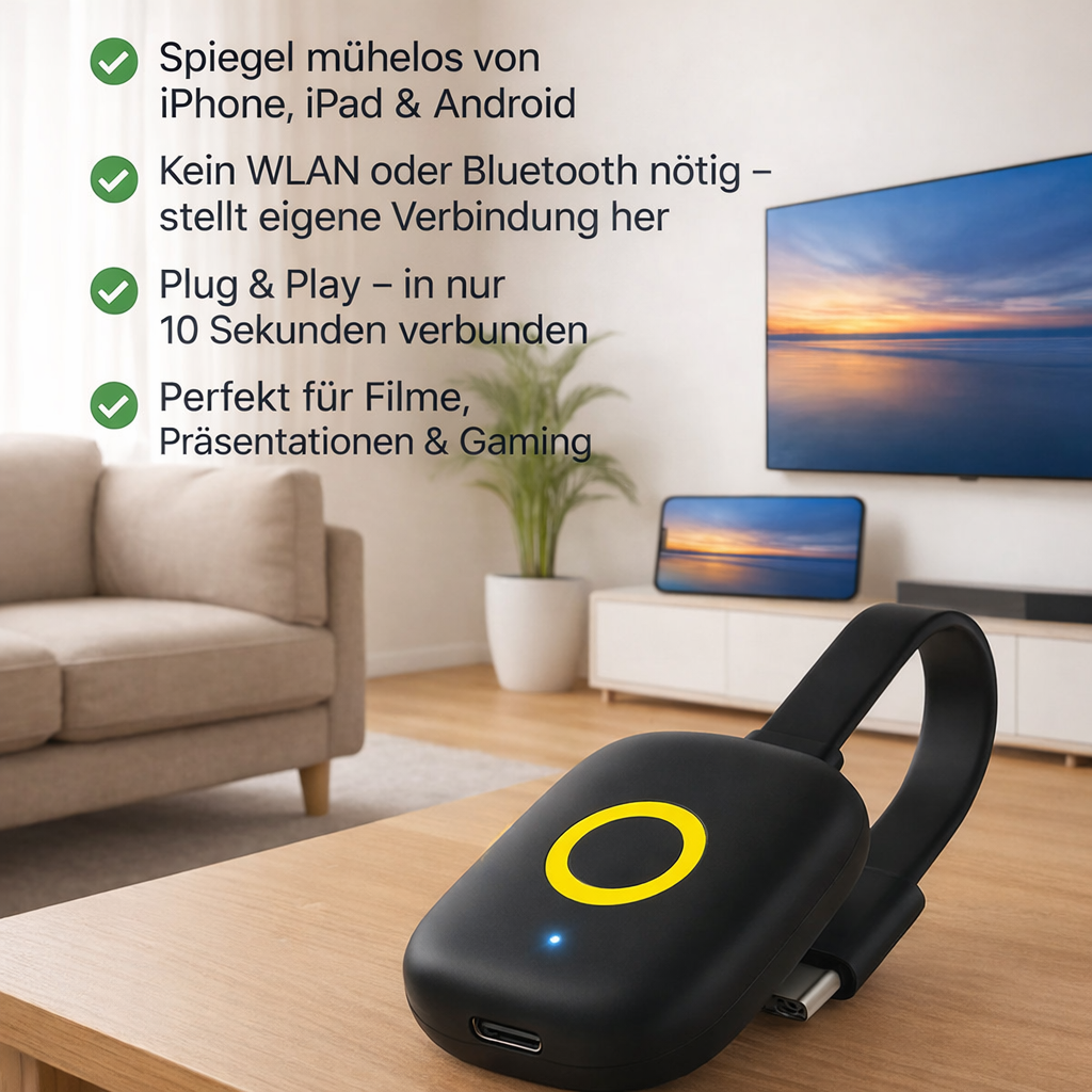Wireless HDMI Adapter 4K Plug-and-Play Direct Wi-Fi