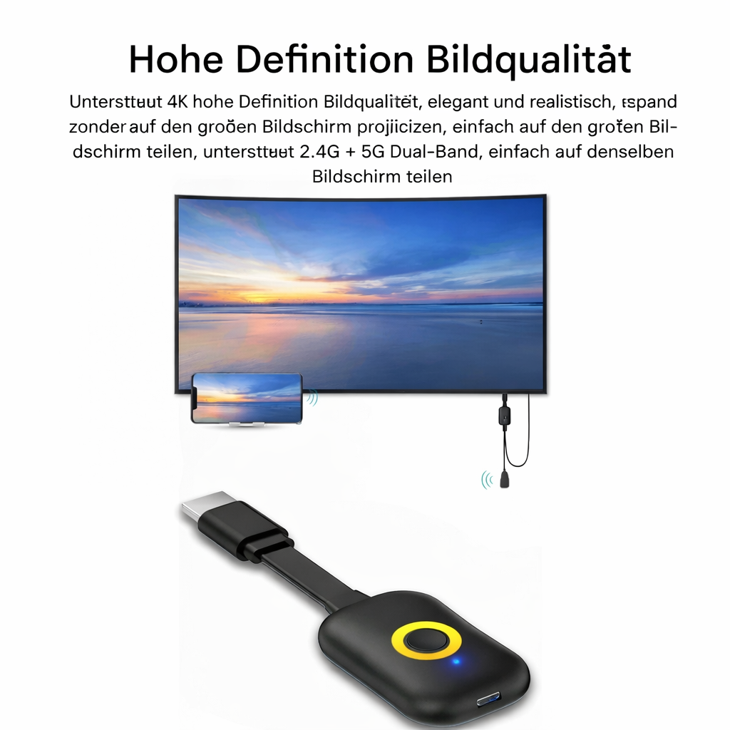 Wireless HDMI Adapter 4K Plug-and-Play Direct Wi-Fi