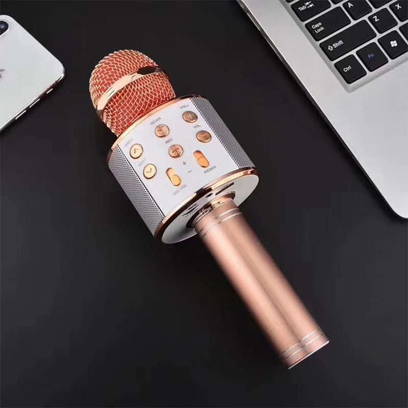 Wireless Karaoke Microphone Bluetooth & Stereo Speakers Noise-Canceling