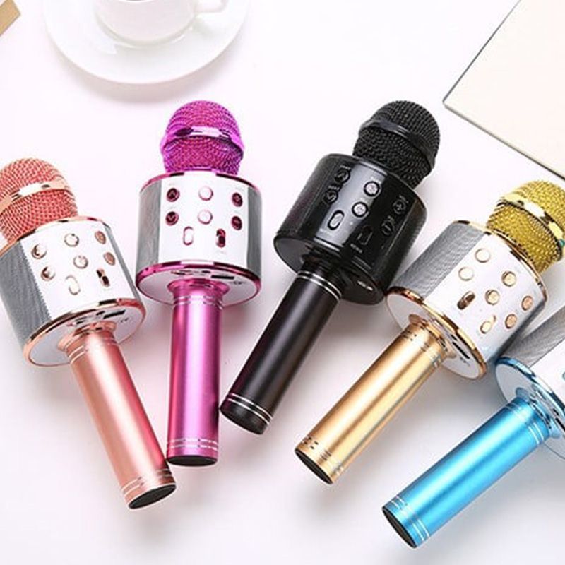 Wireless Karaoke Microphone Bluetooth & Stereo Speakers Noise-Canceling