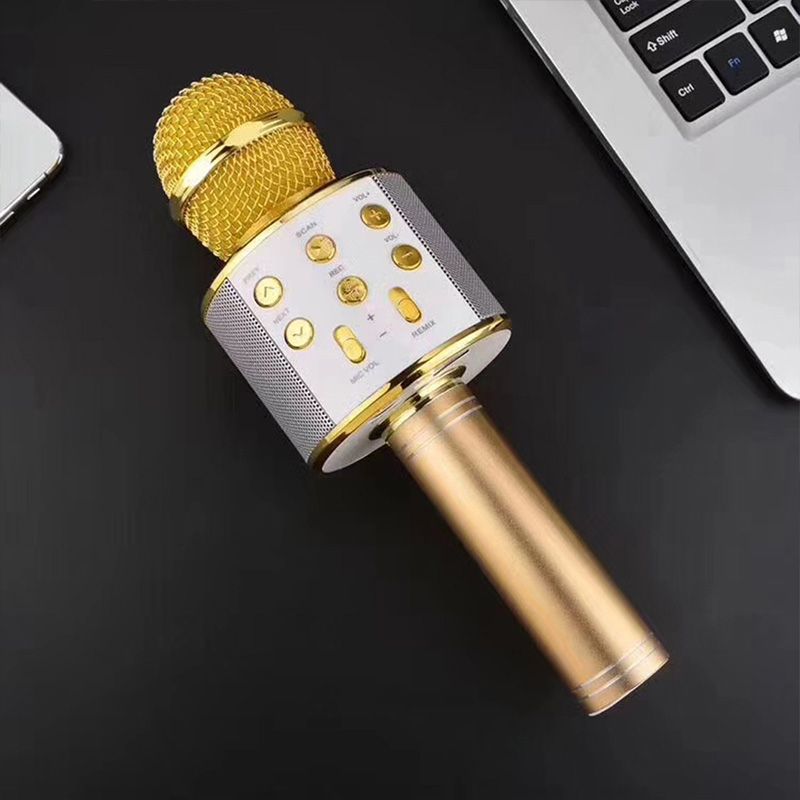 Wireless Karaoke Microphone Bluetooth & Stereo Speakers Noise-Canceling