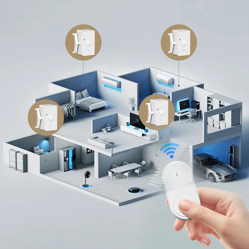 Wireless Light Switch One-Button Long Range USB Rechargeable