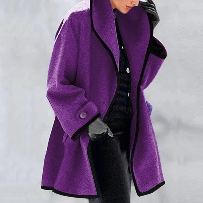 Women's Coat Wool-Blend Oversized Warm & Breathable