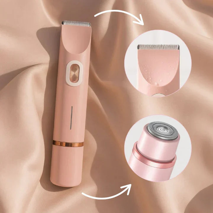 Women's Electric Shaver 2-in-1 Heads IPX7 Waterproof 60-Min Battery