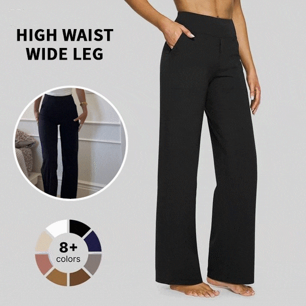 Women's Pants High-Rise Wide-Leg Four-Way Stretch & Moisture-Wicking