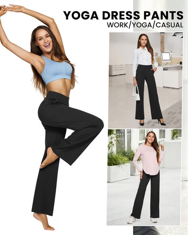 Women's Pants High-Rise Wide-Leg Four-Way Stretch & Moisture-Wicking