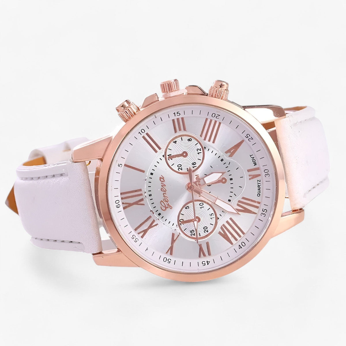 Women's Watch Genuine Leather Strap Waterproof 42mm Case