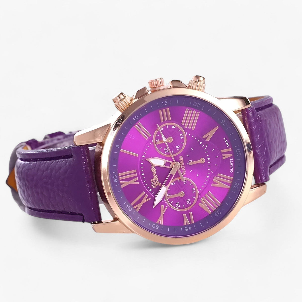 Women's Watch Genuine Leather Strap Waterproof 42mm Case