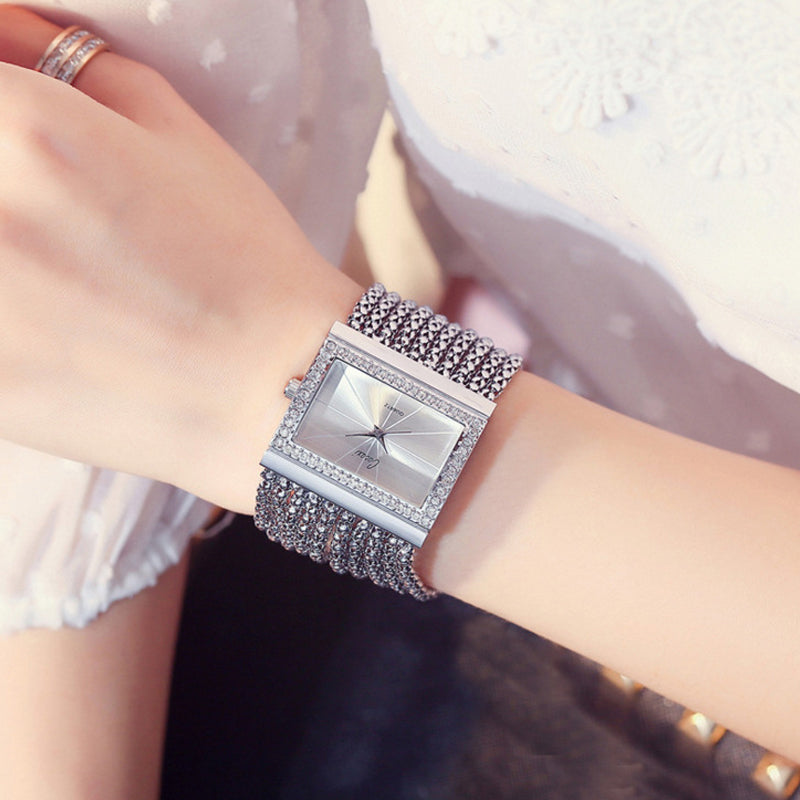 Women's Watch Rhinestone Dial Stainless Steel Mesh Bracelet
